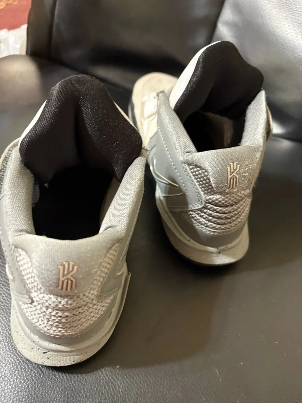 Nike Kids White Sneakers with Silver Signature Accent